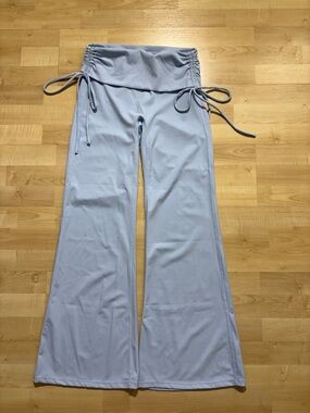 Women’s Light Blue Drawstring Waist Flared Pants